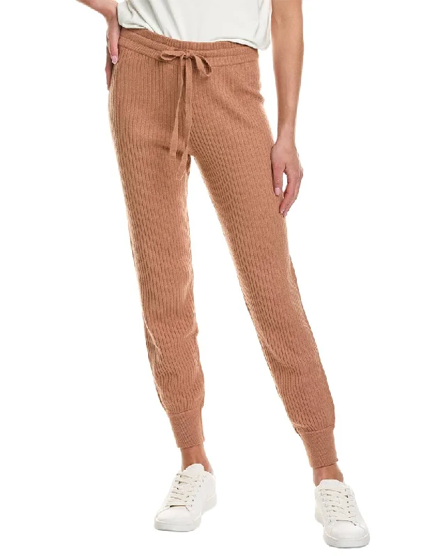 Spiritual Gangster Luxe Essential Rib Wool-Blend Jogger Pant Comfortable Wide-Leg Pants