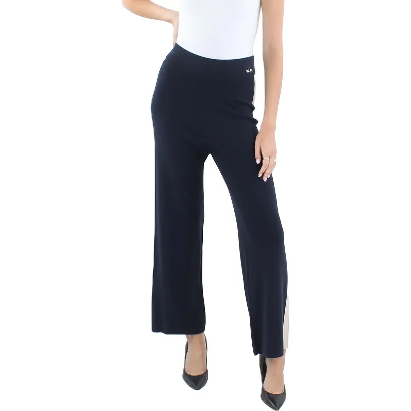 Weekend MaxMara Womens Tecnico Mid Rise Colorblock Straight Leg Pants Chic Slim Fit Pants