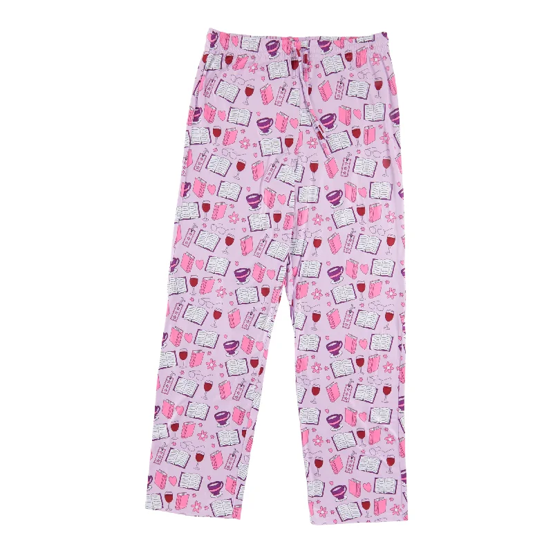 Women's Novelty Printed PJ Pants Classic Straight Pants