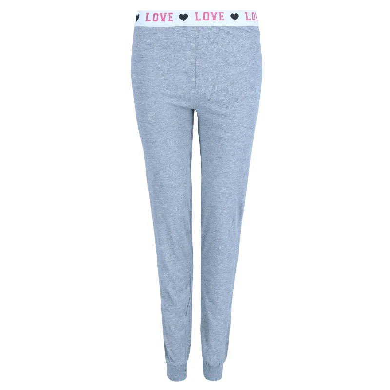 Women's Solid Knit Pajama Pants Comfy Zip-Up Pants